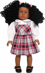 American Fashion World 18-Inch 'Virginia' African American Vinyl Posable Girl Doll with 3B Hair Type | Undressed Doll | Premium Quality & Design