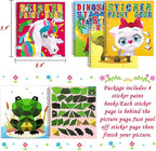 4PCS Crafts for Kids Ages 4-8 Sticker Books - Includes Dinosaur Llama Turtle and More Animal Designs Gift Party Create 40 Pictures