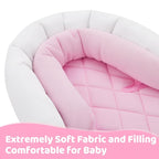 Pro Goleem Infant Car Seat Insert, Babybody Support for Toddler, Soft Minky Preemie Car Seat Insert, 2-in-1 Reversible, Perfect for Carseats, Strollers, Swings, Pink and White