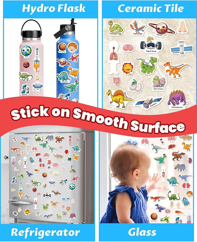 Reusable Sticker Book for Toddlers 2-4 Years, Stickers for Kids, Toddler Sticker Book Ages 1-3, Toddler Craft Activities, Toddlers Travel Toys Ages 2+ Boy Girl Birthday Gifts