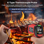Infrared Thermometer Gun, Gedaye Laser Temperature with IR Pointer 13:1, Meat Temp Gun with Metal Probe, Adjustable Emissivity, -58℉ to 1076℉, Heat Thermometer for Cooking Pizza Oven Grill Fridge BBQ