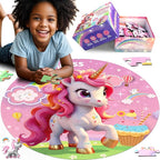 ZIZZ Unicorn Toy for Girls Kids - Best 70 Pieces Unicorn Floor Puzzle for Kids Age 3 4 5 6 7 8 Years Old Girls Learning & Educational Games Toys Toddlers Gifts for Birthday Christmas Party Activity