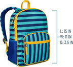 Wildkin ECO rPET Kids Backpack – Recycled, Padded, Adjustable for School & Travel – Blue Stripes