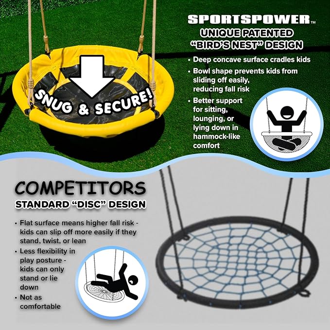 Sportspower Starlight Metal Swing Set with 2 LED Light-Up Swings, Saucer Swing & 5ft Slide – Outdoor Kids Playset with Sturdy Frame and Safety Features
