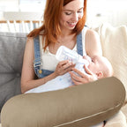 Hooyax Muslin Nursing Pillow Covers 2 Pack, Soft and Breathable Nursing Covers for Breastfeeding Pillows, Adorable Infant Feeding Pillow Slipcover for Baby Boy and Girls (Brown Wheat)