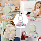 Handmade 17cm Doll Clothes - Crochet Handcraft Cute Styles 15cm/17cm Dolls Outfits, Matching Halter Dress and Headband Accessories for Dress Up Gift (Macaron)