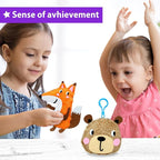 KRAFUN My First Sewing Animal for Kids, Beginner Art & Craft, 5 Easy Activities Stuffed Animal Dolls, Keyring Charms, Instructions & Felt Materials for Learn to Sew, Embroidery