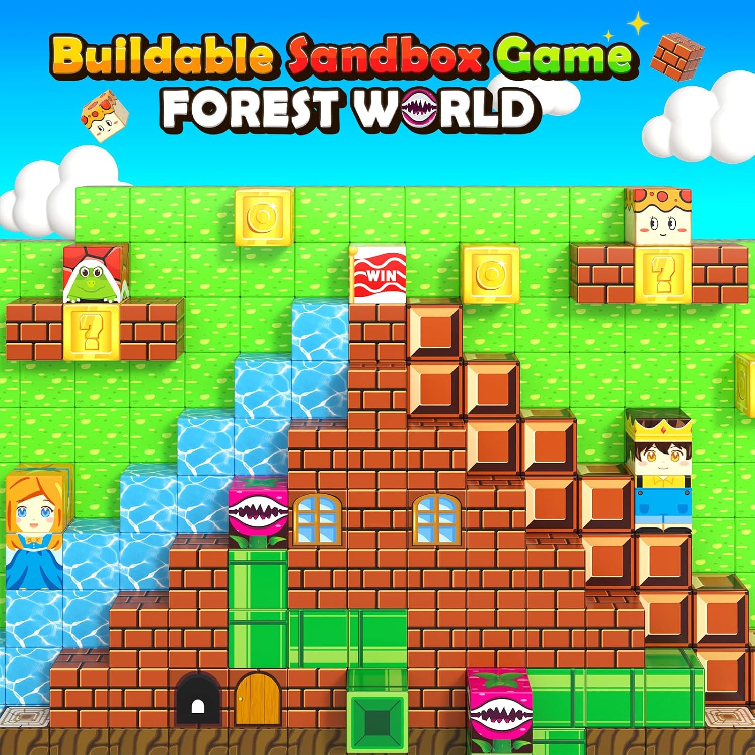 120PCS 1'' Magnetic Blocks-Build Mine Magnet World Set Sensory Toys for Kids 3+ Years Old Magnetic Cubes for Boys Toddler Boys Toys Age 4-6 8-10 10-12