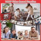 Kids Camera Girls for 3 4 5 6 7 8 9 Years Old Girls,1080P HD Video Selfie Camera with 32G SD Card Kids Digital Camera Toys for Toddler Birthday Gifts Red