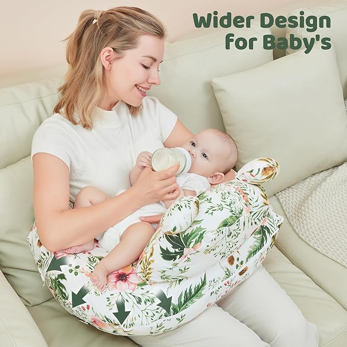 Nursing Pillow for Breastfeeding, Breast Feeding Pillow for Mom Support, Adjustable Waist Strap and Removable Cotton Cover, Rose