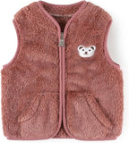 Baby Boys Girls Fleece Vest Zip Up Cute Bear Jackets Fuzzy Fall Winter Warm Clothes Newborn Outwear for Toddler Infant