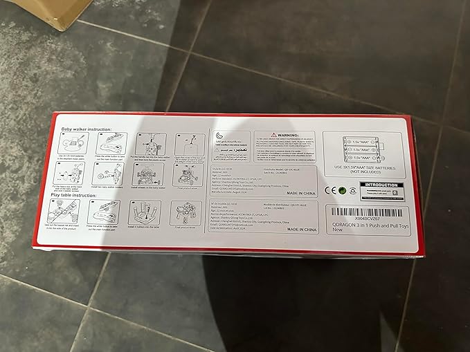 QDRAGON 3 in 1 Baby Walker and Activity Center for Boy, Learning to Walk, Sit to Stand, Early Educational Push Toys with Music Panel for Infant Toddler 12+ Months Blue