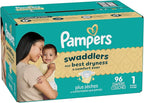 Pampers Swaddlers Diapers, Size 1 (8-14 lbs), 96 Count, Absorbent, Keeps Baby Dry and Comfortable, Skin Safe Disposable Baby Diaper (Packaging May Vary)