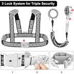 Accmor Toddler Harness Leash, Reflective Kid Harness with Anti Lost Wrist Link, Child Walking Harness Kids Leash Wristband Belt with Lock for Baby Boys Girls to Outdoor Travel