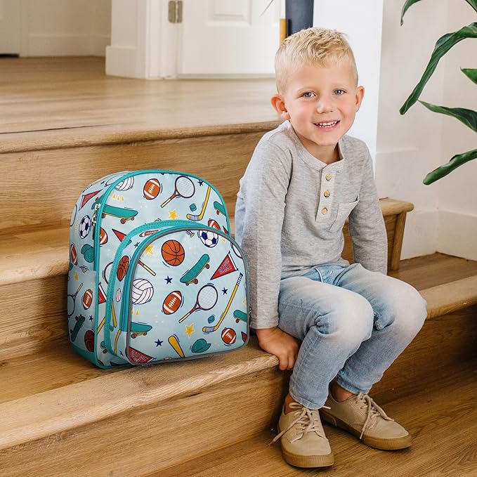 Wildkin 12-inch Kids Backpack – Padded, Adjustable, Ideal for Daycare & Travel - Team Spirit