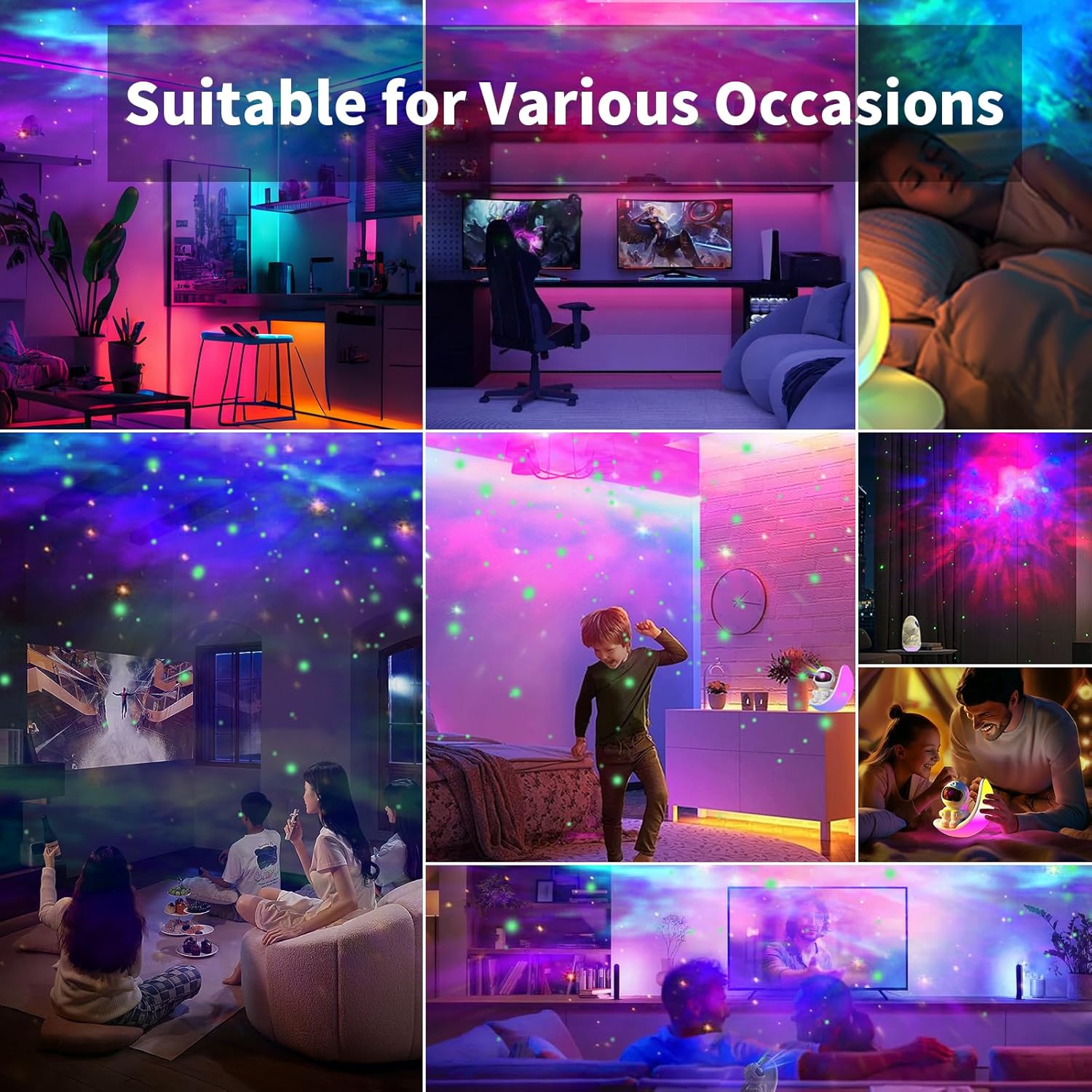 Astronaut Galaxy Projector Moon Night Light, Star Ceiling Projector Galaxy Light with Timer and Remote Starry Nebula LED Lamp, Star Lights for Kids Adults Bedroom Decor, Christmas, Birthday