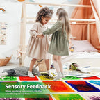 LONGKING 9 Pack 12" X 12" Sensory Tiles for Activity Play Centers for Children, Sensory Floor Tiles, Liquid Floor Tiles, Autism Sensory Poducts