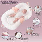 Infant Support Pillow with Adjustable Side Panels - Portable Cushion with Milestone Circles for 0-12 Months - Pink