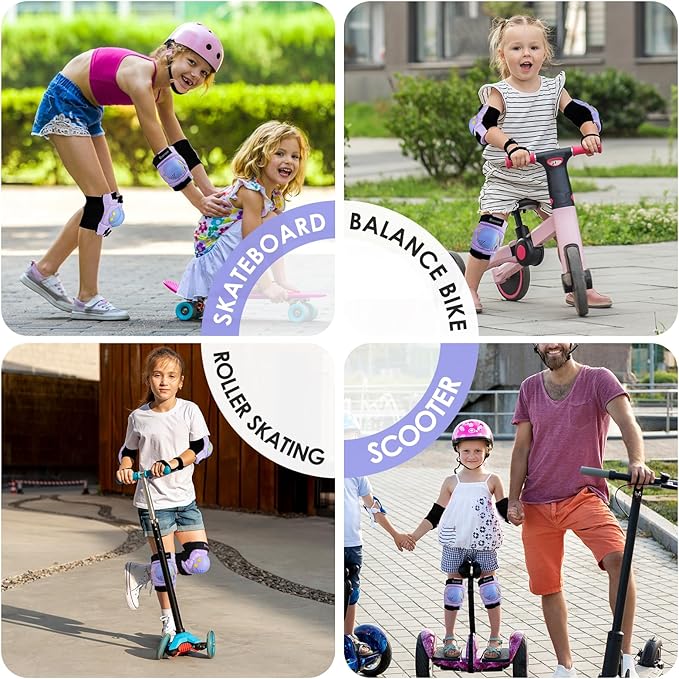 BOSONER Kids/Youth Knee Pad Elbow Pads for Roller Skates Cycling BMX Bike Skateboard Inline Rollerblading, Skating Skatings Scooter Riding Sports