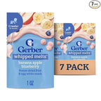 Gerber Stage 3 Baby Food Snacks, Banana Apple Blueberry Whipped Melts, Baby Led Feeding, 7PK