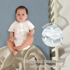 david's kids Muslin Mini Crib Sheets, 2 Pack Cotton Pack N Play Sheets for Boys Girls Neutral, Soft Breathable Baby Sheets Fit Pack N Play, Playard and Mini Crib Mattresses, Sage Green & Dusty Blue