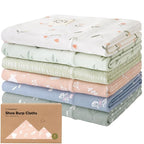 Organic Burp Cloths Baby Boy, Girl - 6-Pack Large Cotton Burping Cloths for Babies, Spit Up Rags, Super Absorbent, Ultra Soft Newborn Rag, Gender Neutral, Machine Washable, Durable (Fleur)