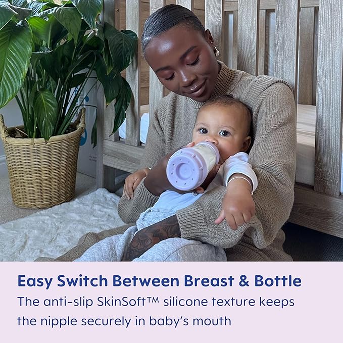 MAM 9oz Easy Start Anti-Colic Baby Bottles, Medium Flow with 2X Bonus Nipples (Fast and Extra Fast Flow), Reduces Colic, Gas, & Reflux, Easy-to-Clean, BPA-Free, 2 Plus Months