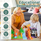 Magnetic Blocks -Adventure at Lava World Blocks Set - Magnetic Cubes Building Blocks Toys for Halloween Christmas Birthday Gift - STEM Sensory Toys for 3+ Years Old Girl Boys