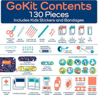 KeepGoing Travel First Aid Kit for Kids – 130 Pc. for Car, Home, Purse, Diaper Bag & Backpack with Latex-Free Bandages - Mini First Aid Kit Travel Size TSA-Approved