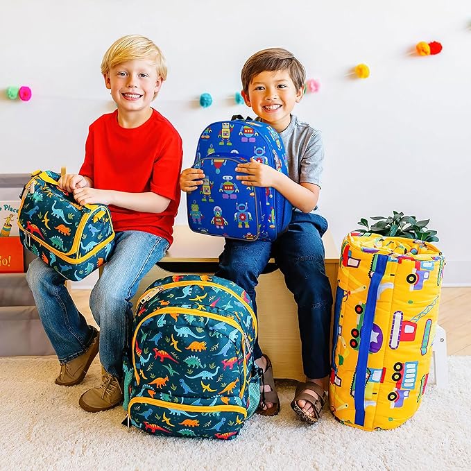 Wildkin 12-inch Kids Backpack – Padded, Adjustable, Ideal for Daycare & Travel - Robots