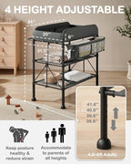 BEKA Diaper Changing Station, Portable Changing Table for Baby, Waterproof, Folding Portable Changing Station, Adjustable Height w/Organizer, Mobile Nursery Diaper Changing Table for Baby, Newborn