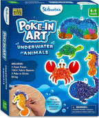 Skillmatics Poke-in Art - Underwater Animals, Mess-Free Arts & DIY Wood Crafts for Kids, Creative Kit, Gifts for Girls & Boys Ages 4, 5, 6, 7, 8, 9