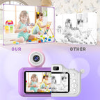 Kids Camera with 180° Flip-up Lens for Selfie & Video, HD Digital Video Cameras for Toddler with 32GB SD Card, Ideal for 3-8 Years Old Girls Boys on Birthday Christmas Party as Gift