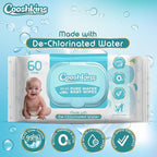 De-Chlorinated Pure Water Baby Wipes | Gentle Unscented Wipes for Sensitive Skin | 99.9% Pure Water Based | Alcohol-Free, Paraben-Free | Soft & Thick (60 Count (Pack of 24))