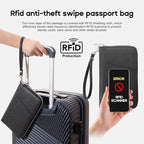 RFID Blocking Family Passport Holder Wallet 6,Premium Leather Travel Document Organizer for Women and Men,Travel Wallet for Credit Card