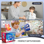 Rechargeable Blue Shark Bubble Guns for Kids, LED Light Up Bubble Machine Blower with 2 Bottles Bubble Refill Solution for Kids, Bubble Makers Blaster for Toddlers, Summer WeddingToys Gift