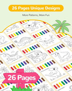 TECJOE Paint with Water Coloring Books for Toddlers, Dinosaur Series Watercolor Set with 3 Brushes, Mess Free Painting Activity for Kids Ages 4 5 6 7 8, Christmas Gifts Arts & Crafts Toy