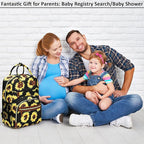 Diaper Backpack Tote Large Capacity, Baby Bag with Insulated Pockets Multifunctional Diaper Bags For Baby Girl Boy Women Waterproof Bags Mama Maternity Bag Sunflower