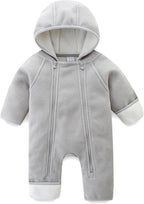 Newborn Baby Fleece Jumpsuit Girls Boys Winter Hooded Coverall Romper Cute Baby Snowsuit Clothes