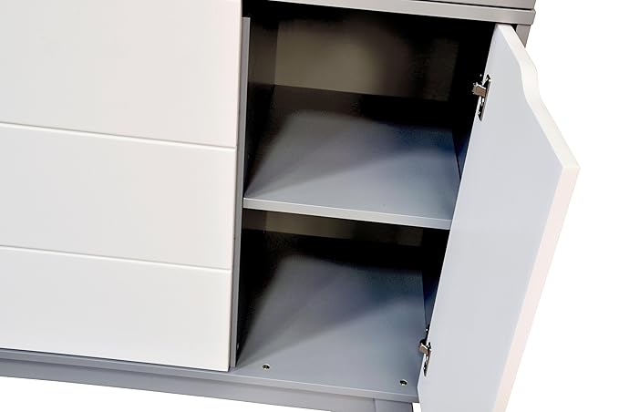 Babyletto Hudson 3-Drawer Changer Dresser with Removable Changing Tray in Grey and White, Greenguard Gold Certified