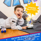 W&O Space Explorer Aerodome with LED Lights & Blast-Off Button – Inflates in Seconds to Create an Immersive Space Adventure for Kids Ages 3-12 – Inflatable Rocket Ship Tent (Fan Not Included)
