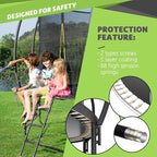 14FT 12FT 10FT 16FT Trampoline with Safety Enclosure, Anti-Rust Coating – ASTM Certified, Heavy-Duty Outdoor Trampoline with Ladder – for Kids & Adults