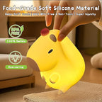 Capybara Night Light,Cute Tangerine LED Squishy Novelty Animal Night Lamp,Dimmable Soft Silicone Nursery Nightlight for Kids, Rechargeable Bedroom Touch Lamp, Dorm Decor, Baby Boys Girls Gift