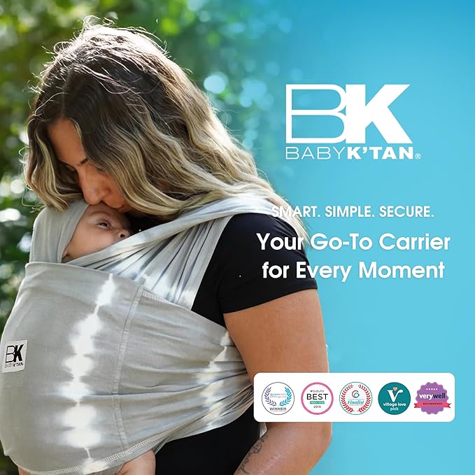 Small-Petite Original Baby K'tan Baby Carrier: #1 Easy Pre-Wrapped, Soft, Slip-On, No Rings, No Buckles | 5 in 1 Baby Sling Gift | Infant Wrap for Newborn to Toddler up to 35lb Women 2-4, Men up to 36