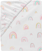 Lambs & Ivy Watercolor Pastel Rainbow 100% Cotton Baby Fitted Crib Sheet