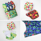 Mama Koala 3.0 Cloth Diapers for Babies, 6 Pack One Size Washable and Reusable Pocket Diapers for Newborns and Toddlers (Fruit Meeting)