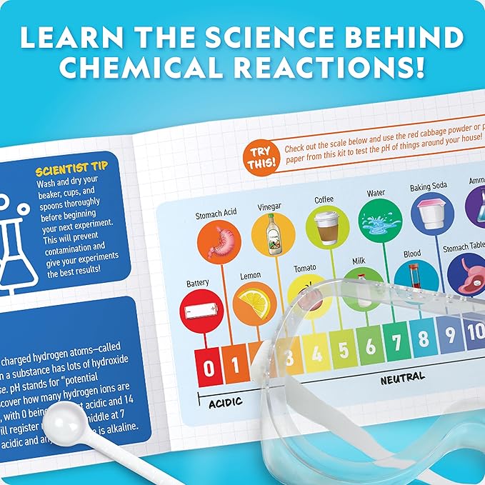 NATIONAL GEOGRAPHIC Amazing Chemistry Set - Chemistry Kit with 100+ Science Experiments Including Crystal Growing and Reactions, Science Kit for Kids, STEM Gift for Boys and Girls (Amazon Exclusive)