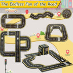 Magnetic Tiles Road Set, STEM Magnet Building Blocks for Toddler Kids, Montessori Educational Toy Gifts for 3+ Year Old Boys & Girls