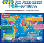 Bilingual Interactive for Kids Talking USA Map World Map for Kids Learning, Geography Toys Games Educational Electronic Map Personalized Gift/Toys for 4 5 6 7 8 9 10 Year Old Girls/Boys