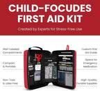 Portable First Aid Kit for Kids with CPR Shield - Ideal for Home, Car, School, Camping, and as a Travel First aid kit. Latex-Free Bandages – Children First Aid Guide by The Life Safety Pro